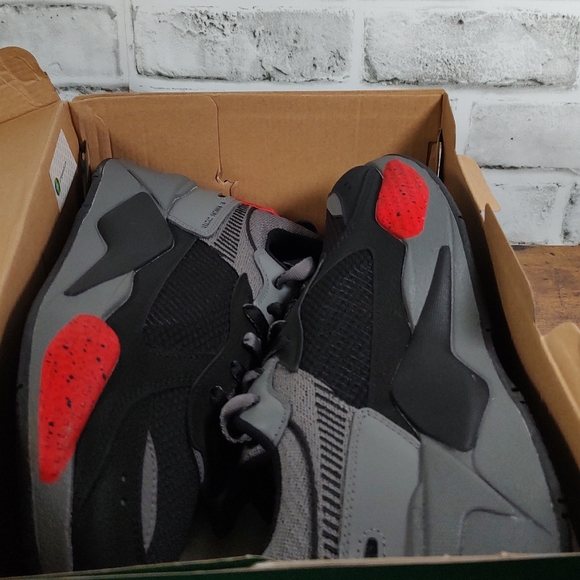 Puma RS-X Black Red Splatter Grey Gray RSX 385754 01 Men’s Shoes Size 9.5 - Picture 6 of 8